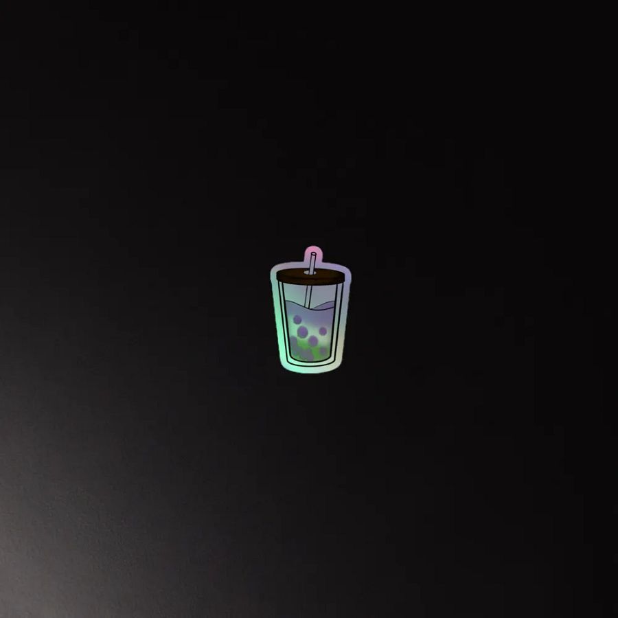 Genderqueer Pride Boba Tea - Holographic Sticker Sheet product image (1)