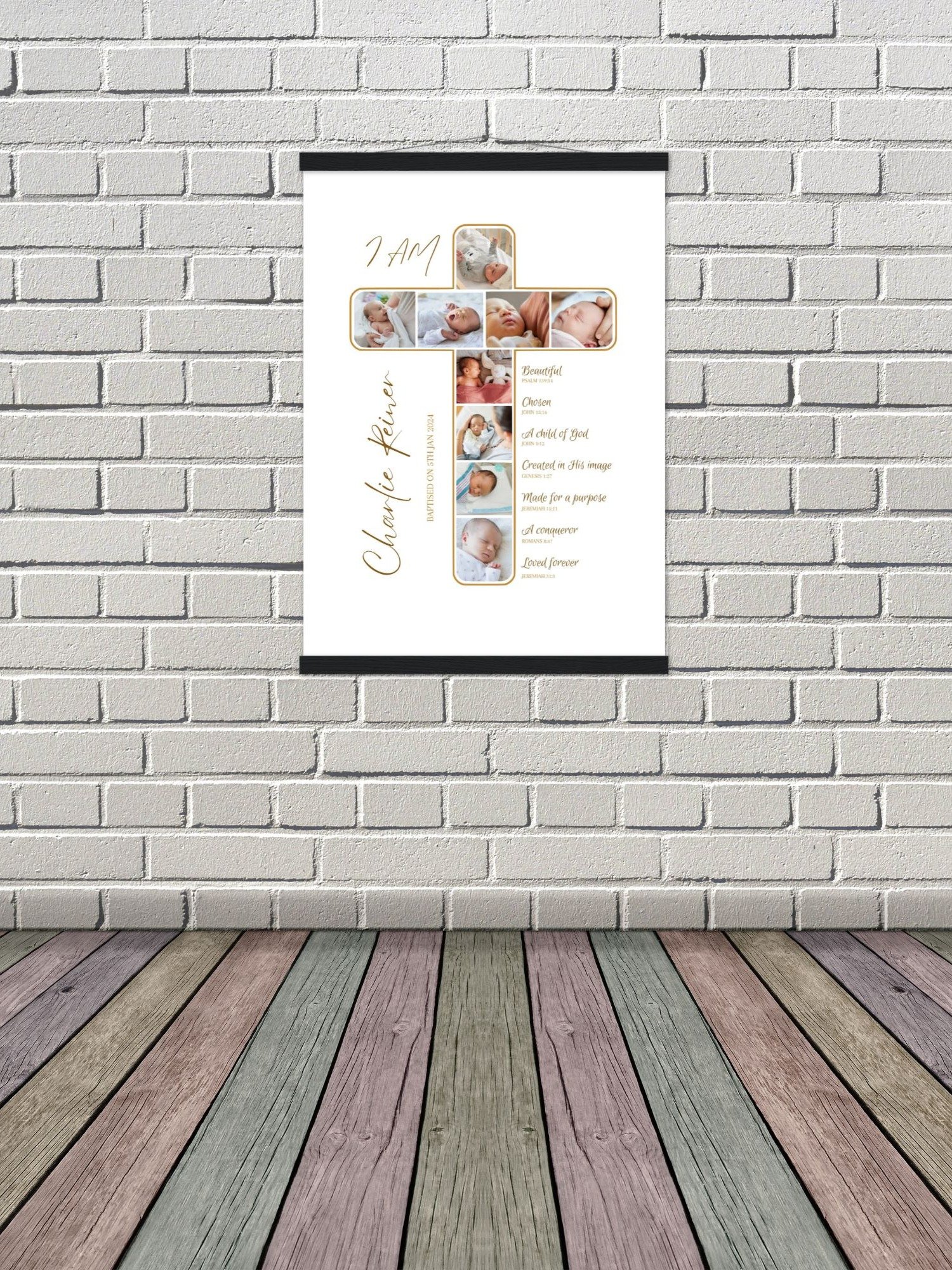 Crucifix Photo Collage Baptism Canva Template product image (7)