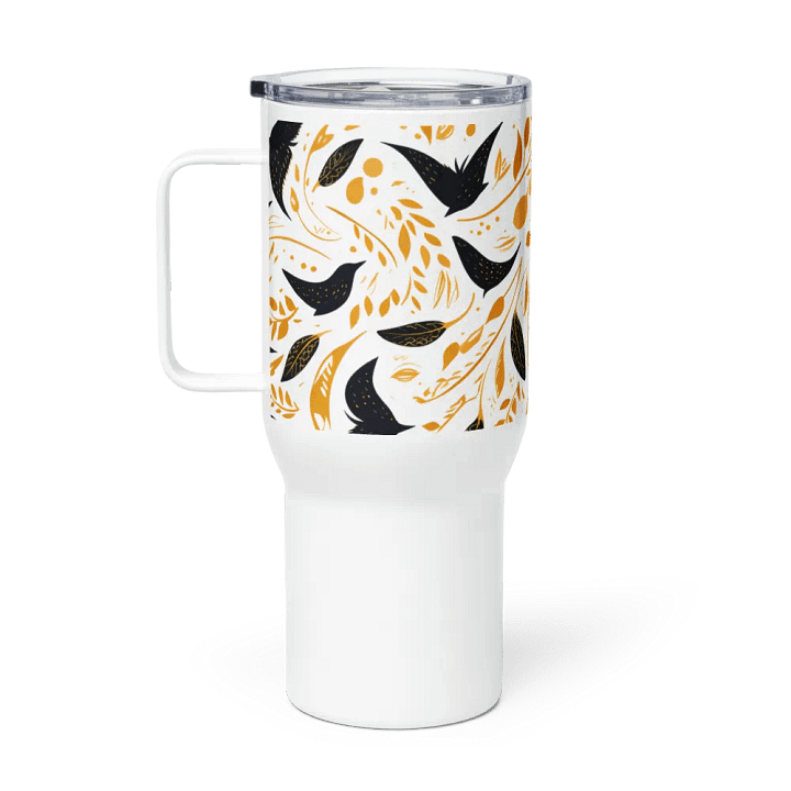 Artistic Crow Pattern Travel Mug product image (1)