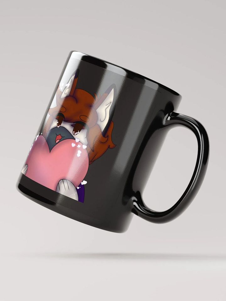 Heart emote black glossy mug product image (3)