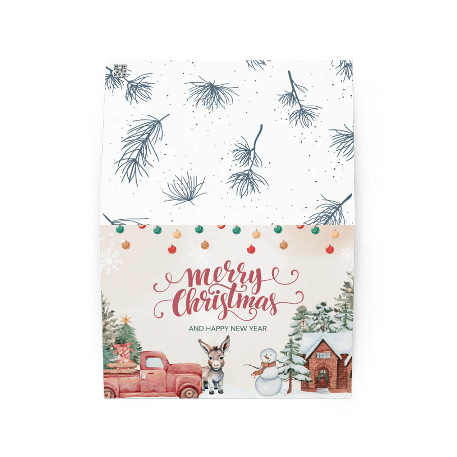 Festive Christmas Card With Donkey Image product image (5)