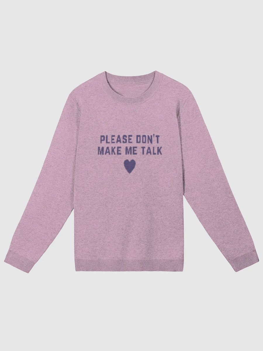PLEASE DON'T MAKE ME TALK (duotone purple) knitwear classic crewneck product image (4)