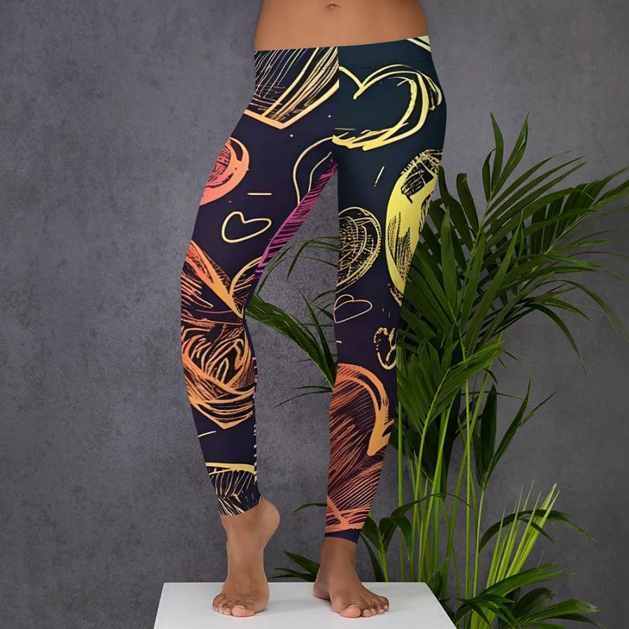 Leggings – Neon Hearts Print for Bold & Fun Style product image (5)
