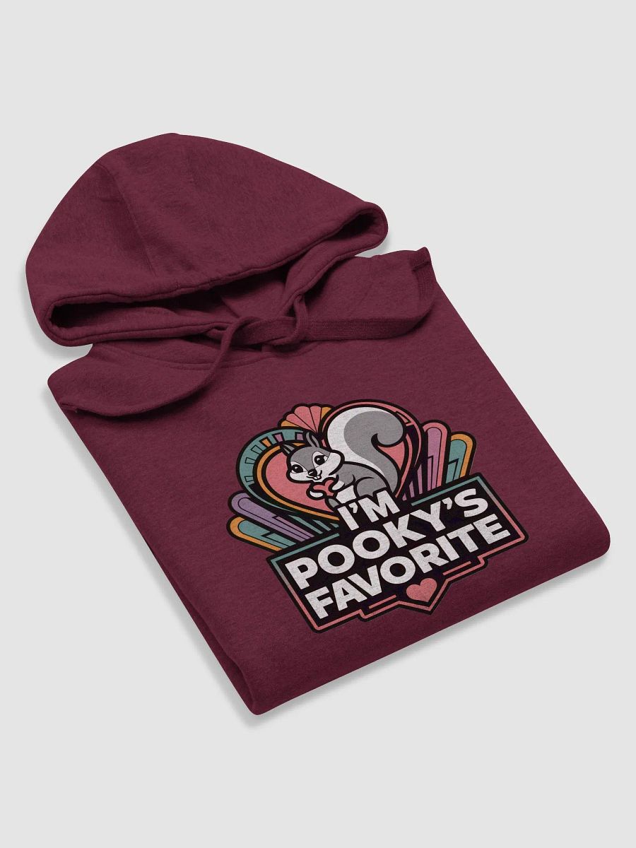 Super Soft Hoodie: Pooky's Favorite, Art Deco Fan and grey squirrel holding a fan, purple product image (5)