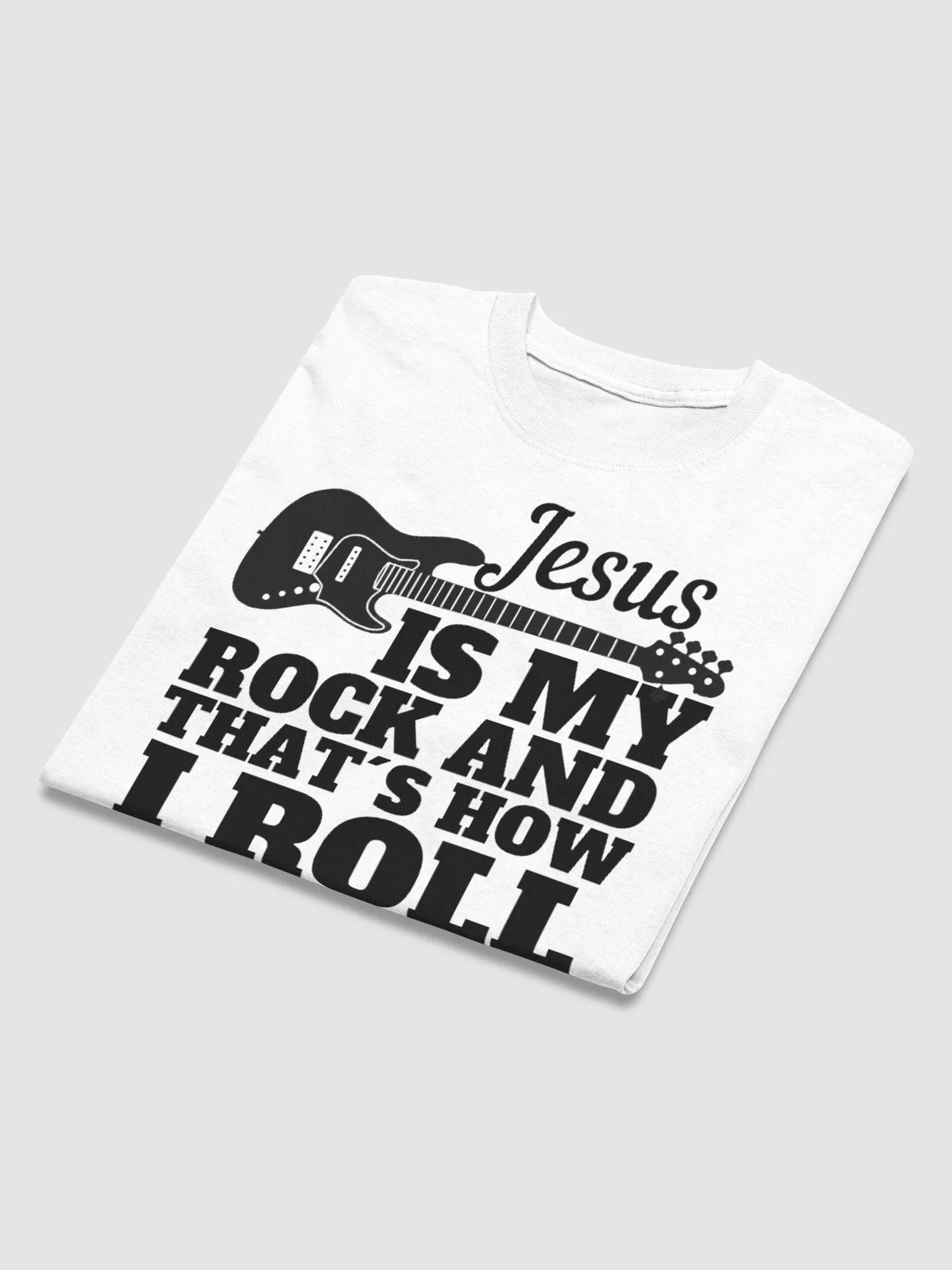 JESUS IS MY ROCK AND THIS IS HOW I ROLL T-SHIRT product image (3)