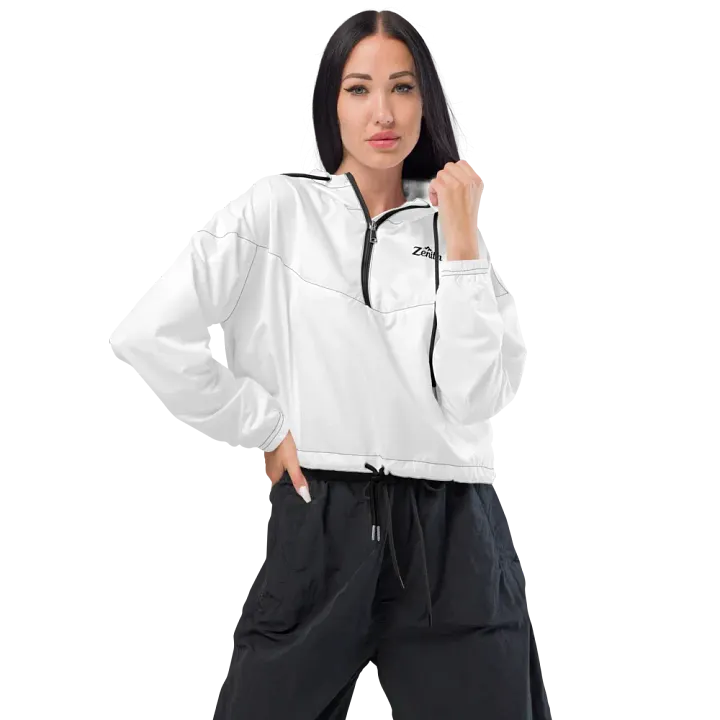 White Zenith Women's Cropped Windbreaker product image (1)
