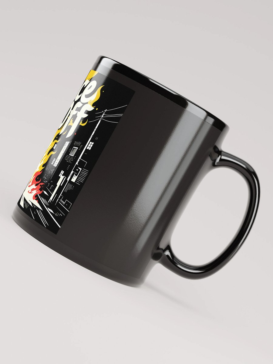 Burnin’ Dance | 'Dance It Off' Flame Art Black Glossy Mug product image (4)