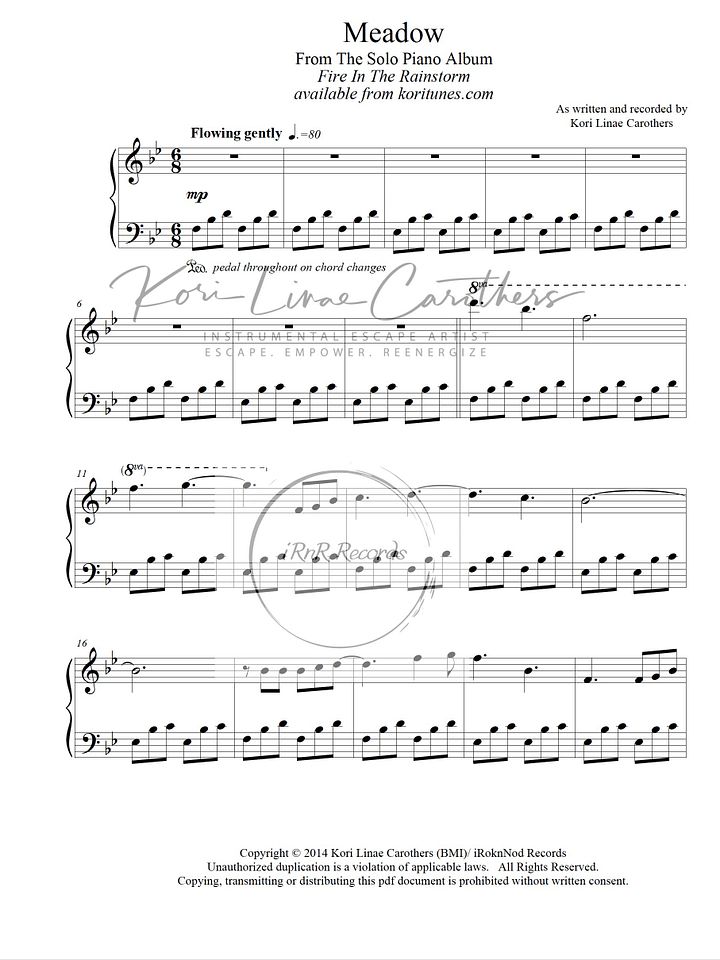 Meadow Sheet Music product image (2)