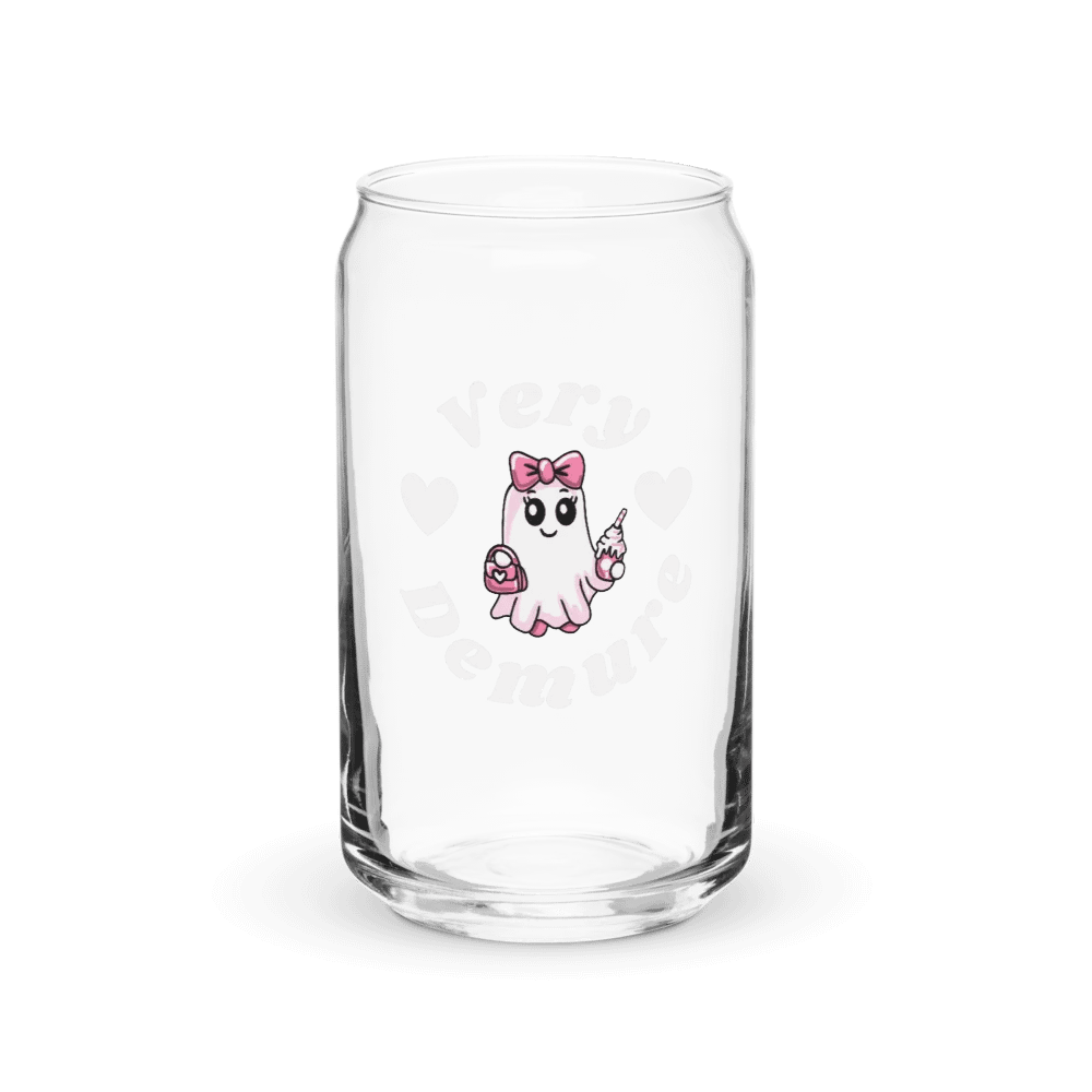 Very Demure Cute Ghost Design 16oz Can-Shaped Drinking Glass product image (1)