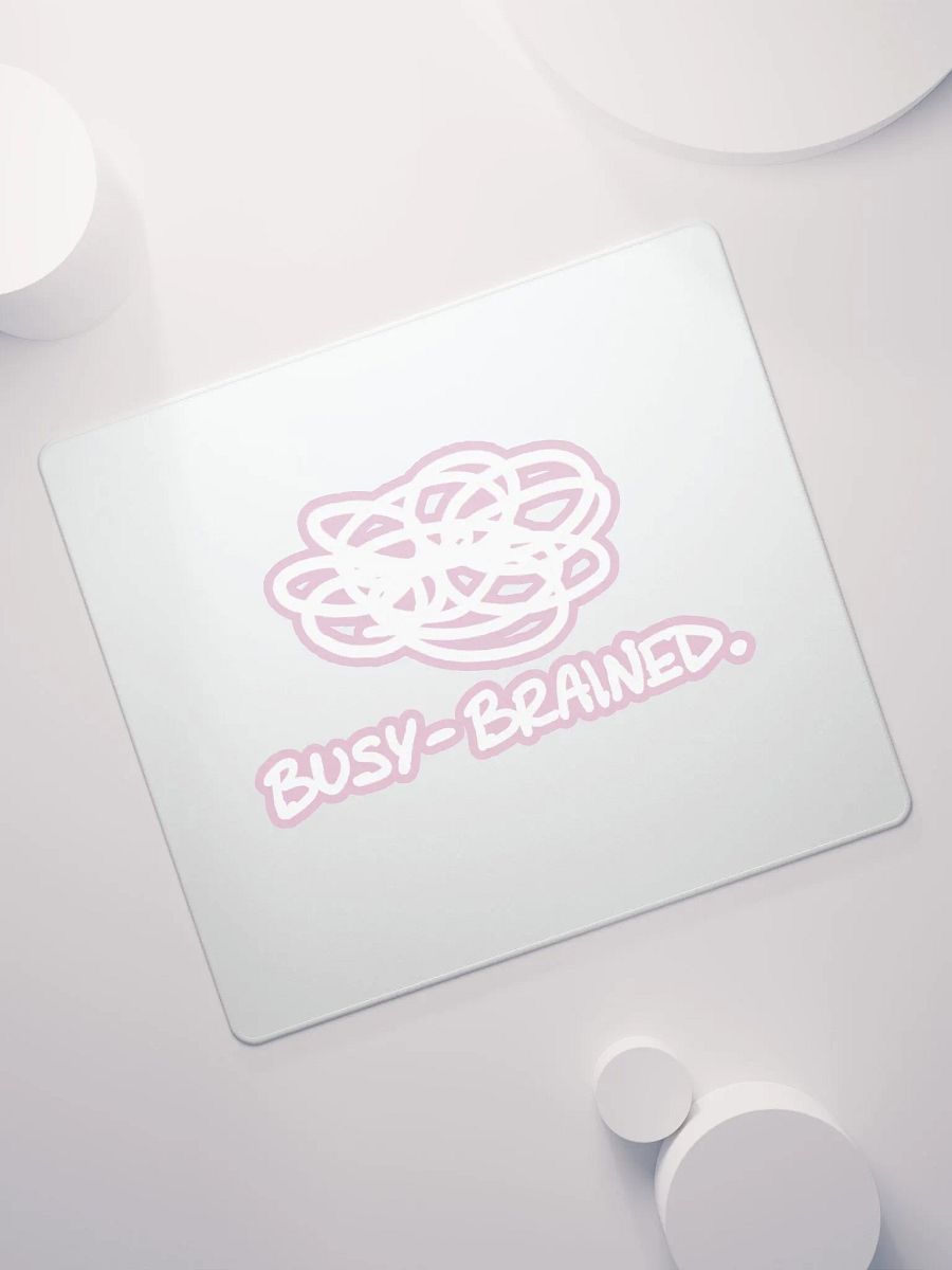 BUSY-BRAINED (lined design, #E1B9CE) mouse pad product image (7)