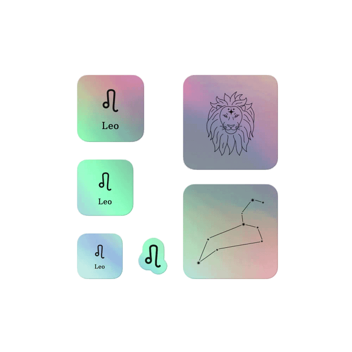 Zodiac Leo - Holographic Sticker Set product image (1)