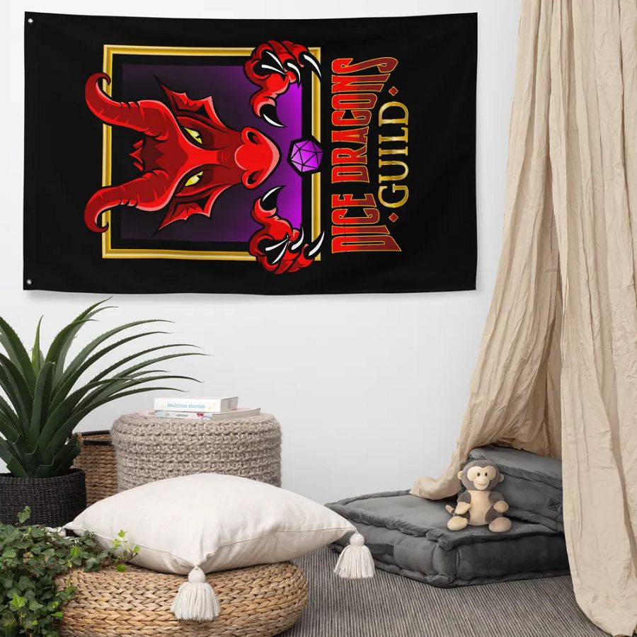 Dice Dragons Guild Vertical Flag (Black) product image (5)