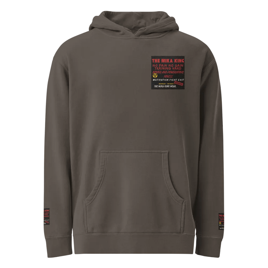 Sudadera con capucha teñida con pigmentos de Independent Trading Co y The Mika King Wear Desing,No Pain No Gain Edition Vintage. product image (10)
