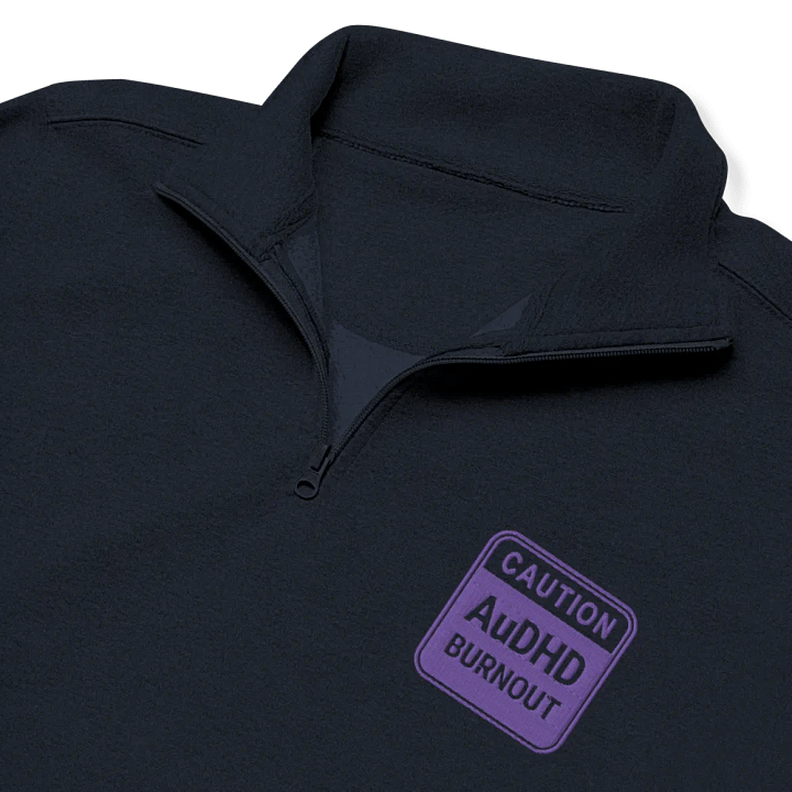 CAUTION: AuDHD BURNOUT (purple outline) embroidered quarter zip product image (11)