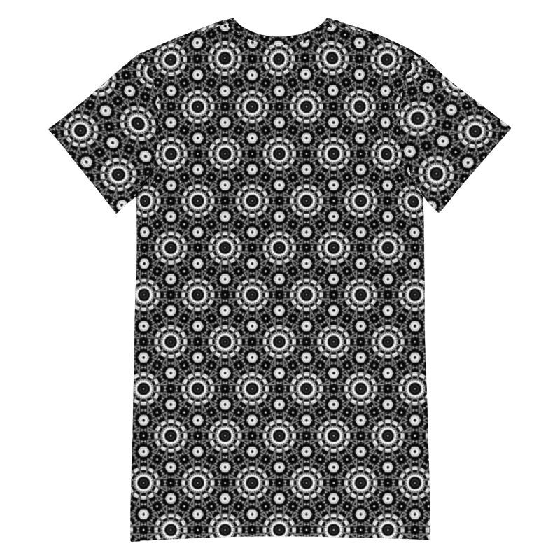 Abstract Monochrome Circles T Shirt Dress product image (11)