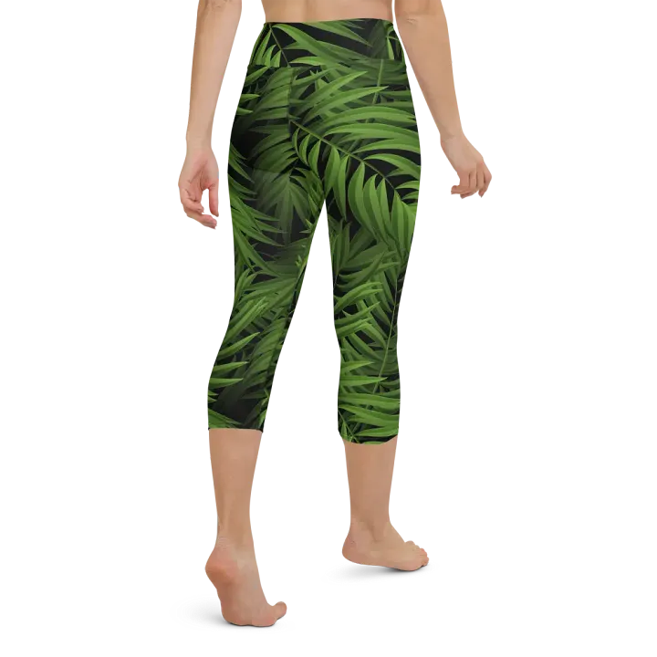 Tropical Palm Allure Capri Leggings product image (2)