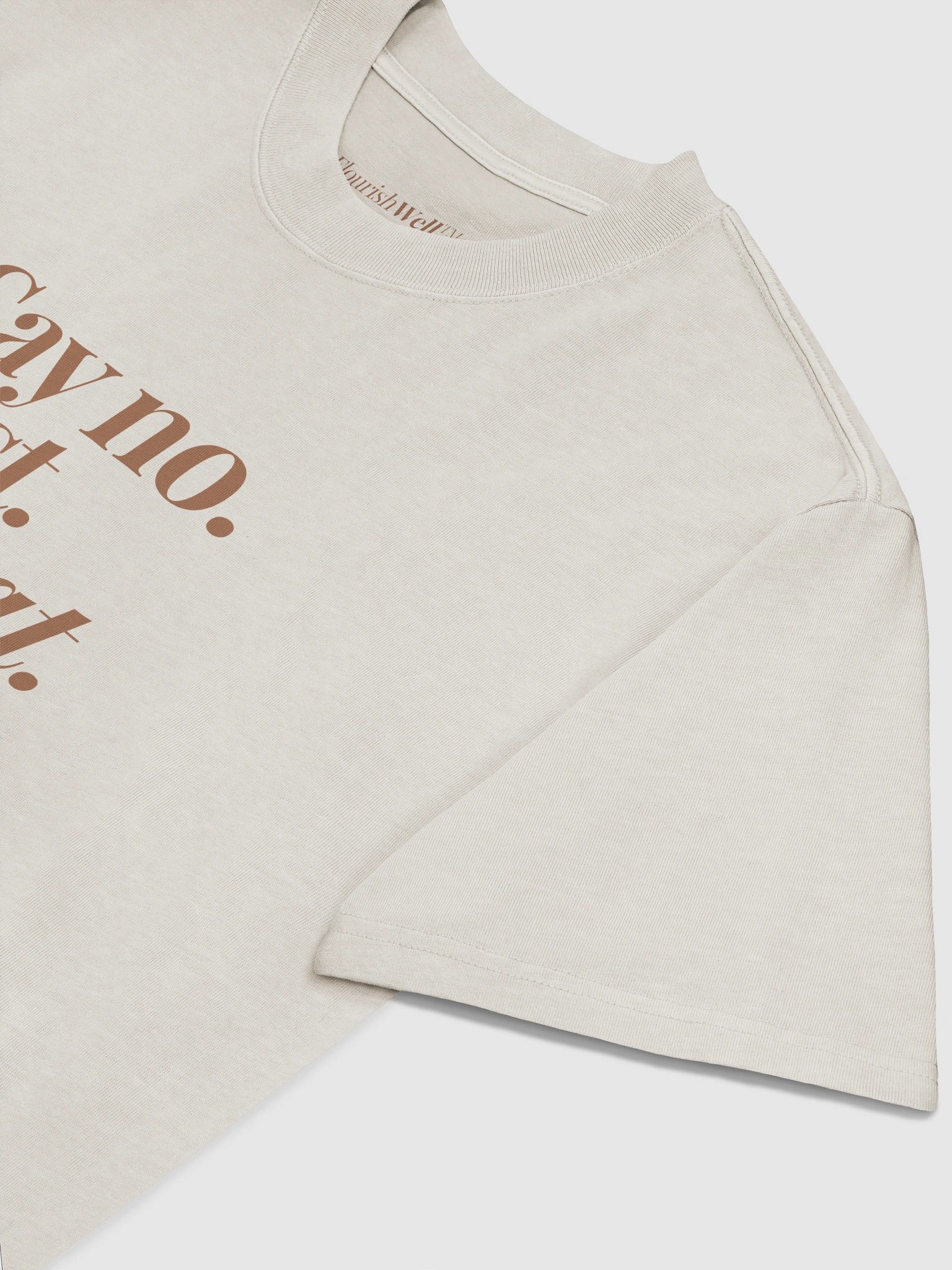 Say No. Rest. Repeat. Oversized Tee. Mocha Print on Cream/Bone product image (2)