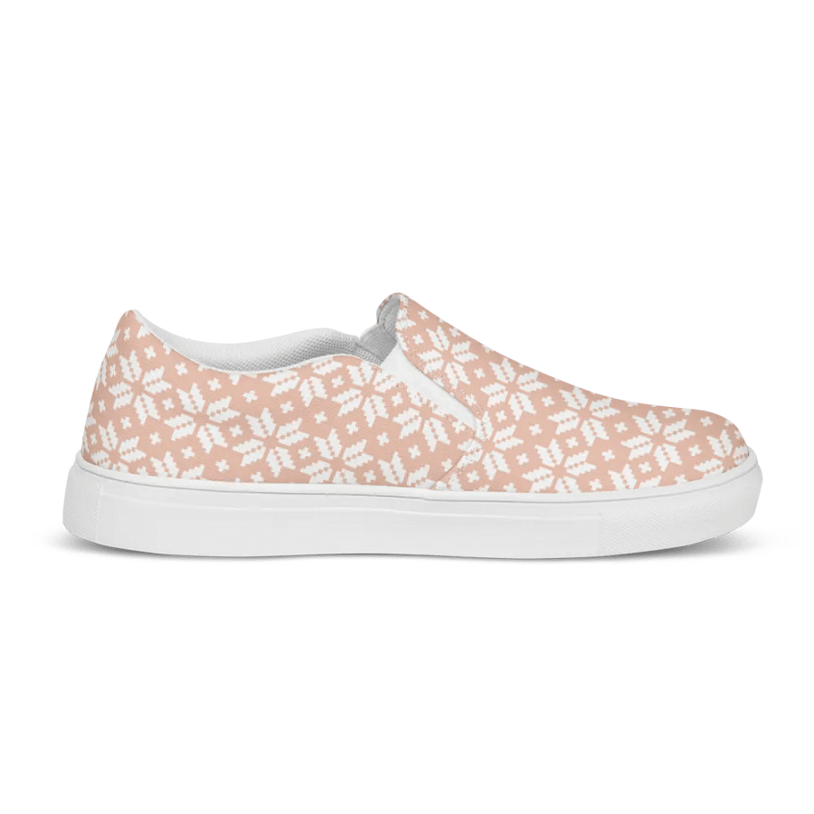 Pink Blossom Criss Cross Stitch Slip-Ons product image (12)