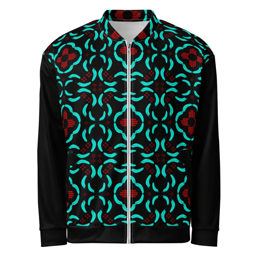 New Mexico Zia Turquoise Feathers Bomber Jacket product image (6)