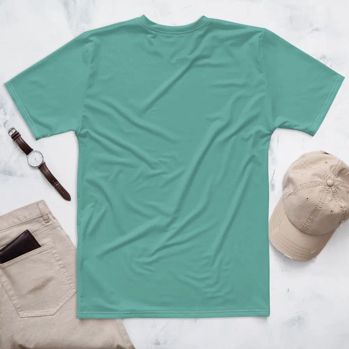 Plain Turquoise Green True Summer Men's Crewneck Polyester Heavyweight Premium T-Shirt by Treasure Pie product image (2)