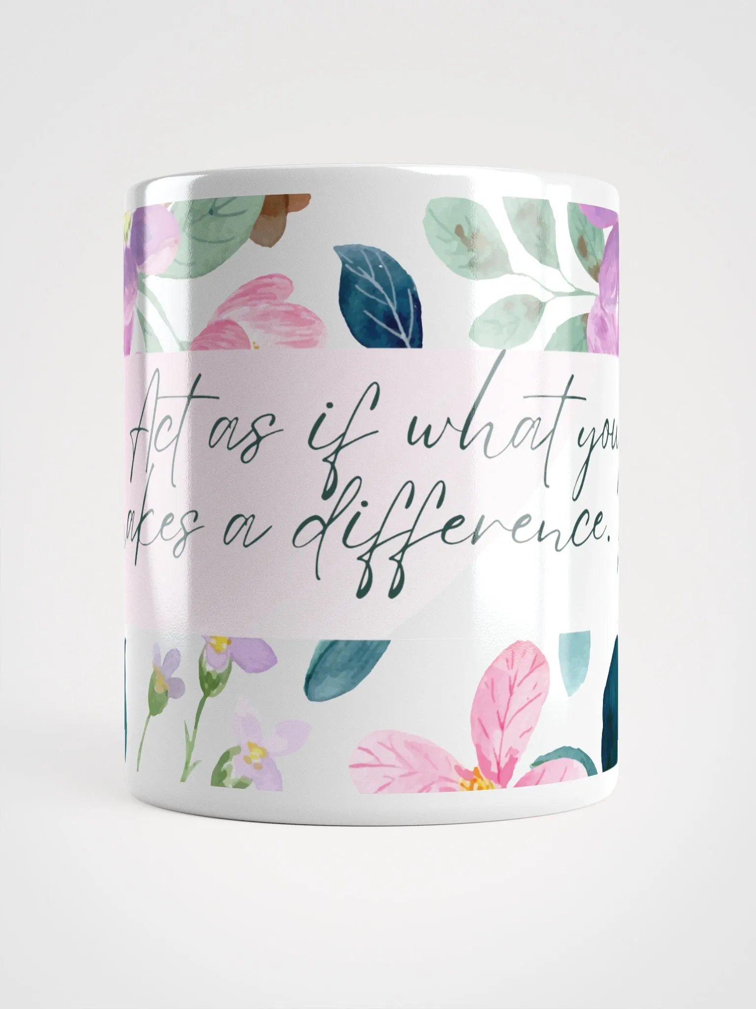 Floral Motivation White Glossy Mug product image (1)