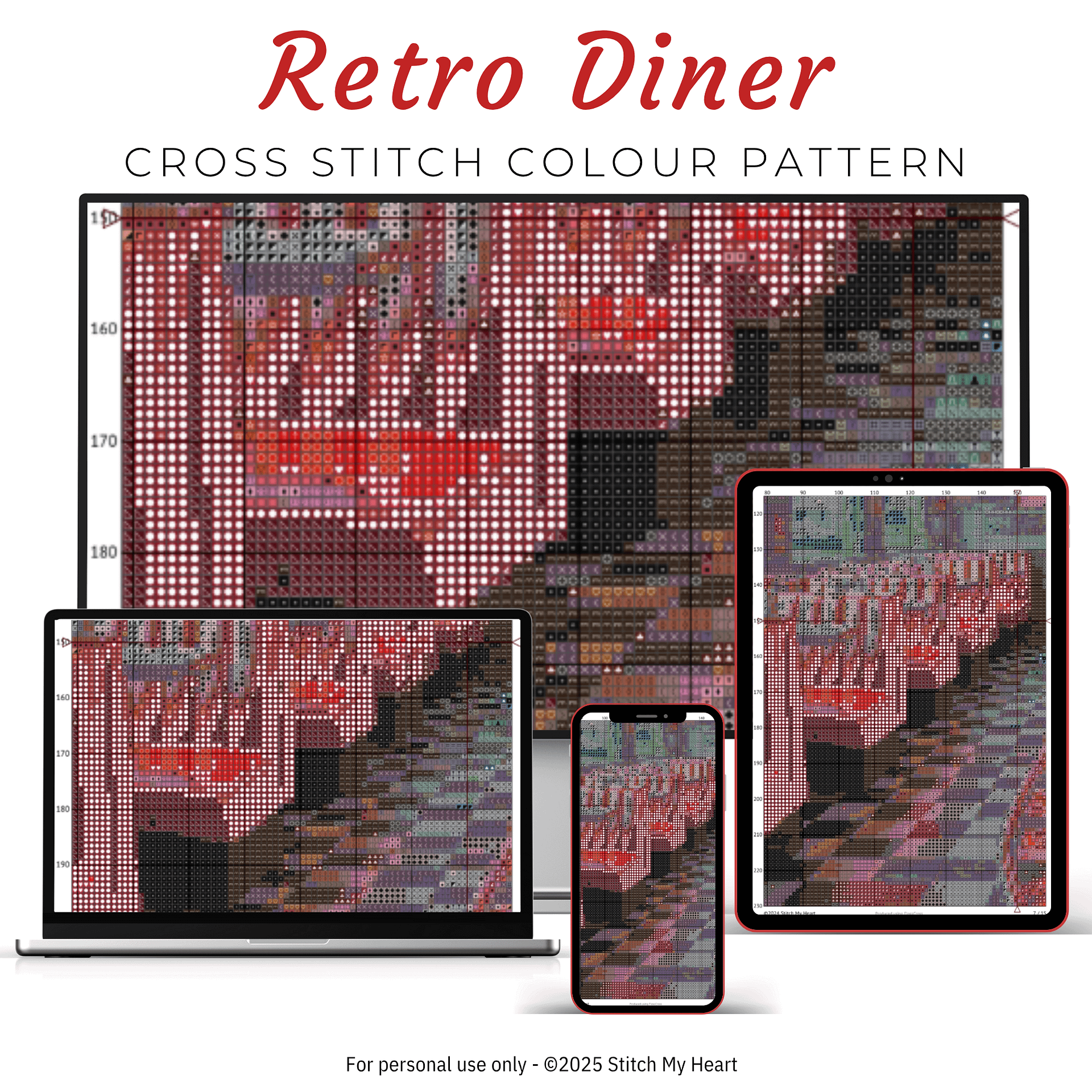 Retro Diner Cross Stitch Pattern product image (3)