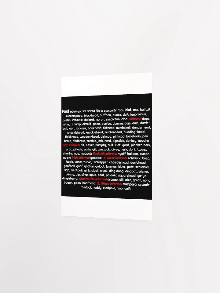 Fool - Enhanced Matte Paper Poster product image (2)