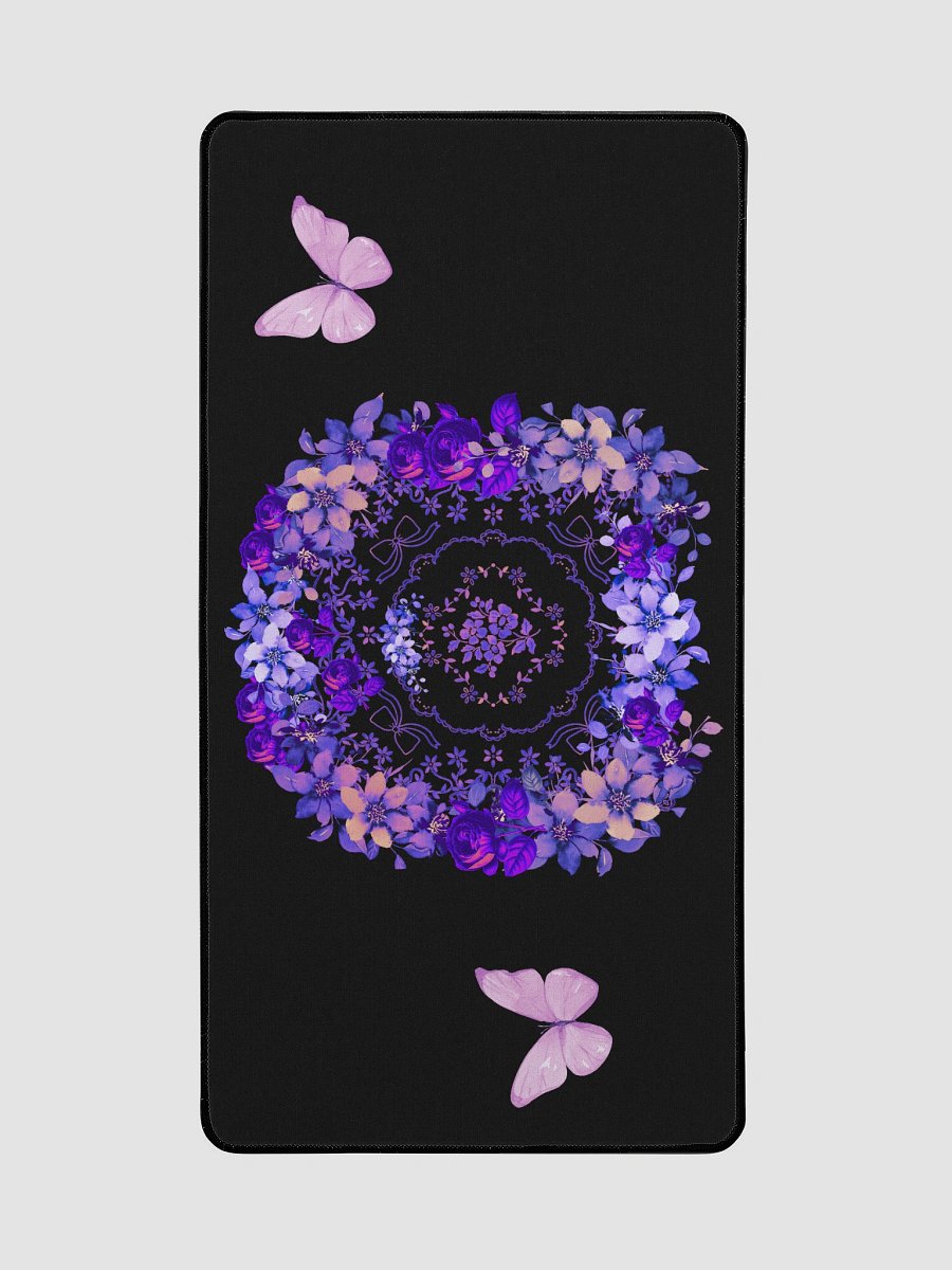 Violet Floral Bouquet with Pink Butterflies Desk Mat product image (3)