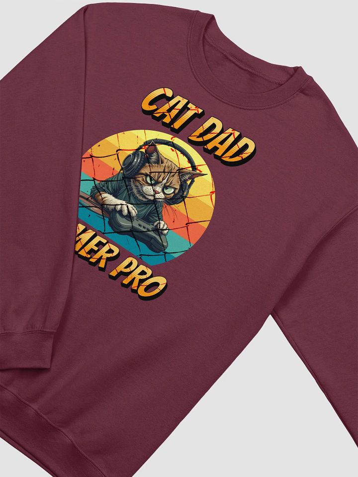 Cat Dad Gamer Pro Crewneck Sweatshirt product image (10)