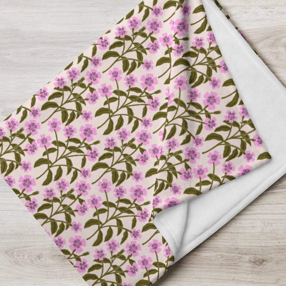 Campion Trails - Pink and Forest Green - Throw Blanket product image (5)