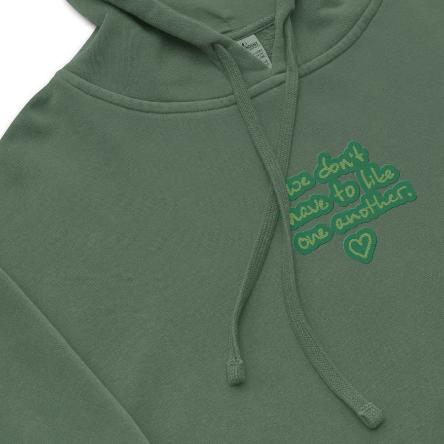 ONE ANOTHER (moss) embroidered pigment hoodie product image (1)