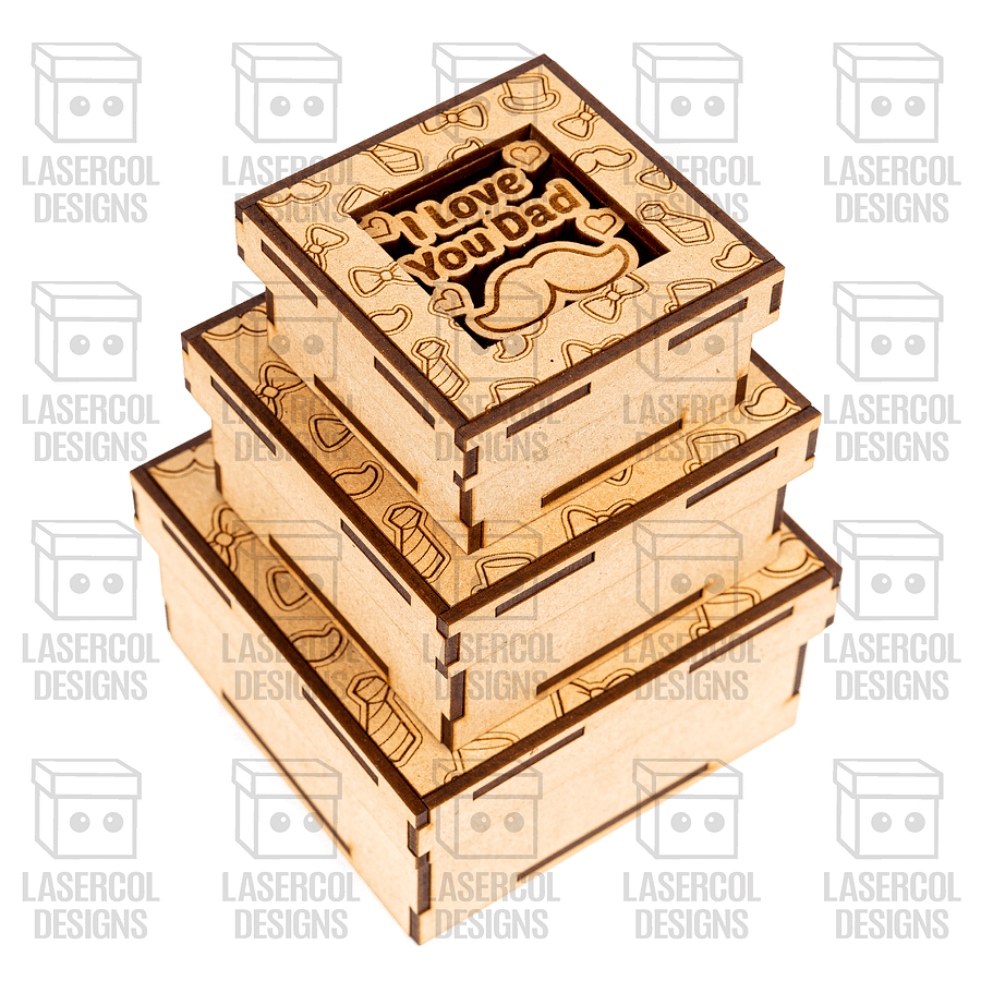 Father's Day Gift Boxes Set 1 (3 Sizes, 5 Styles) - Laser Cut Files product image (6)