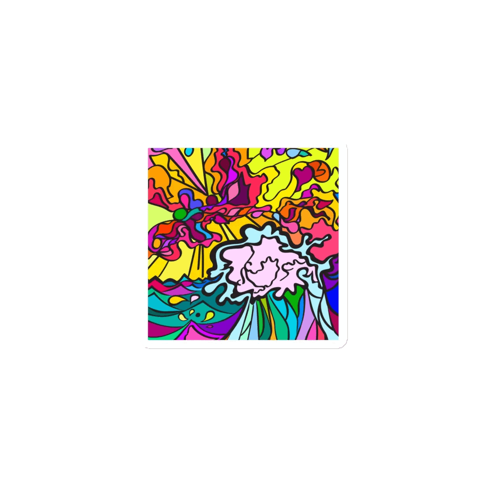 Vibrant Chaos: Die-Cut Magnet Set - Wave at Sunset product image (1)
