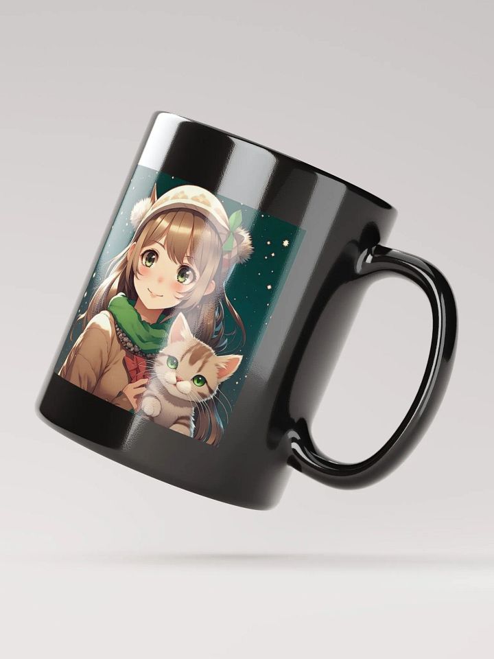 Cute Anime Girl with Christmas Kitten product image (3)