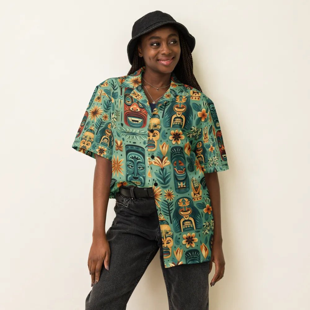 Tropical Tiki Mask Hawaiian Shirt product image (7)