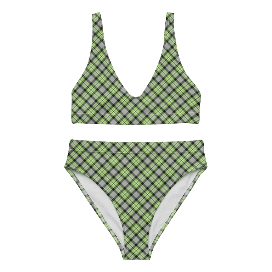 Light Green and Gray Plaid Bikini product image (2)