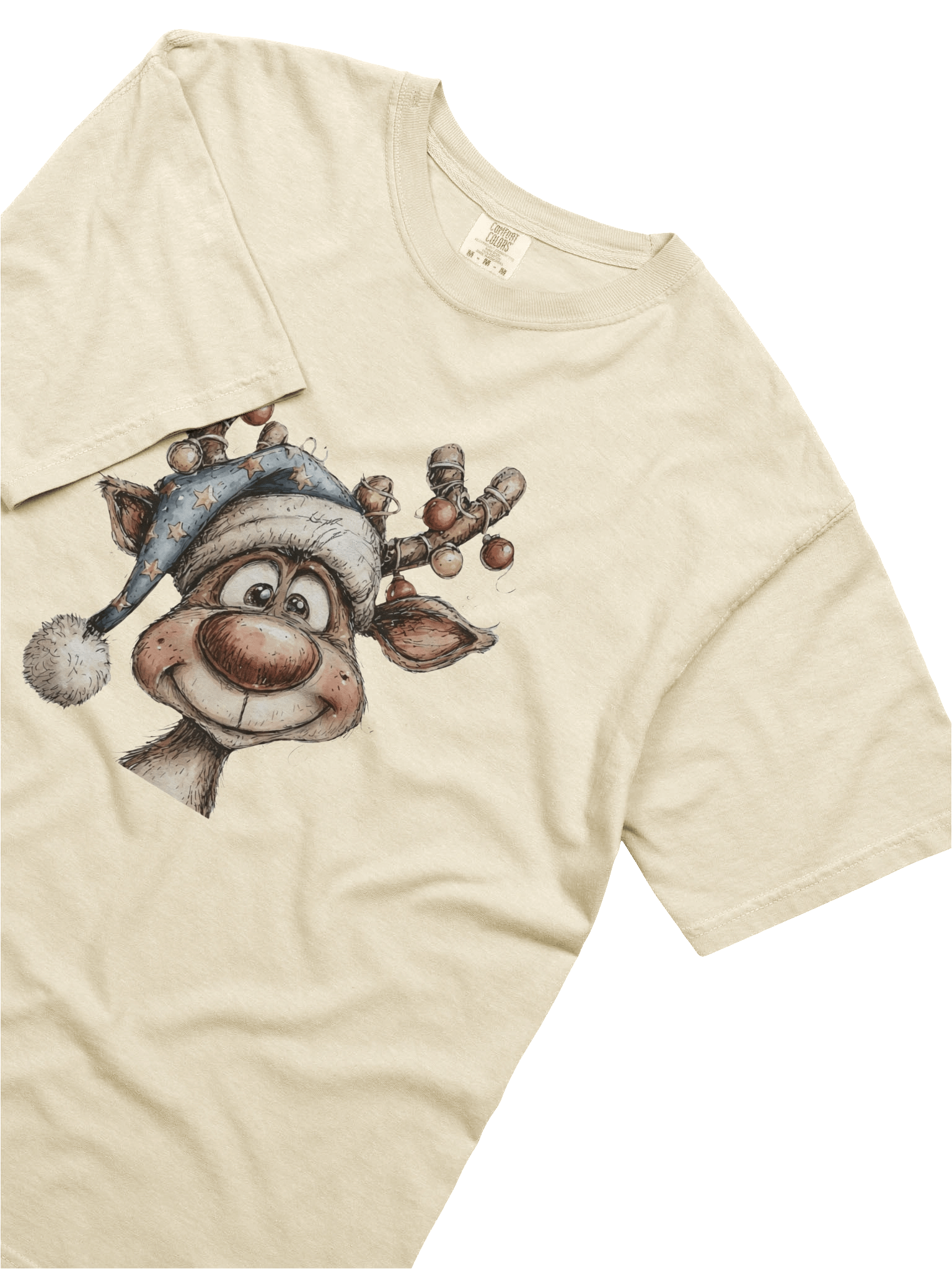 Tangled In Lights Reindeer | Cute Vintage Christmas Tee product image (4)