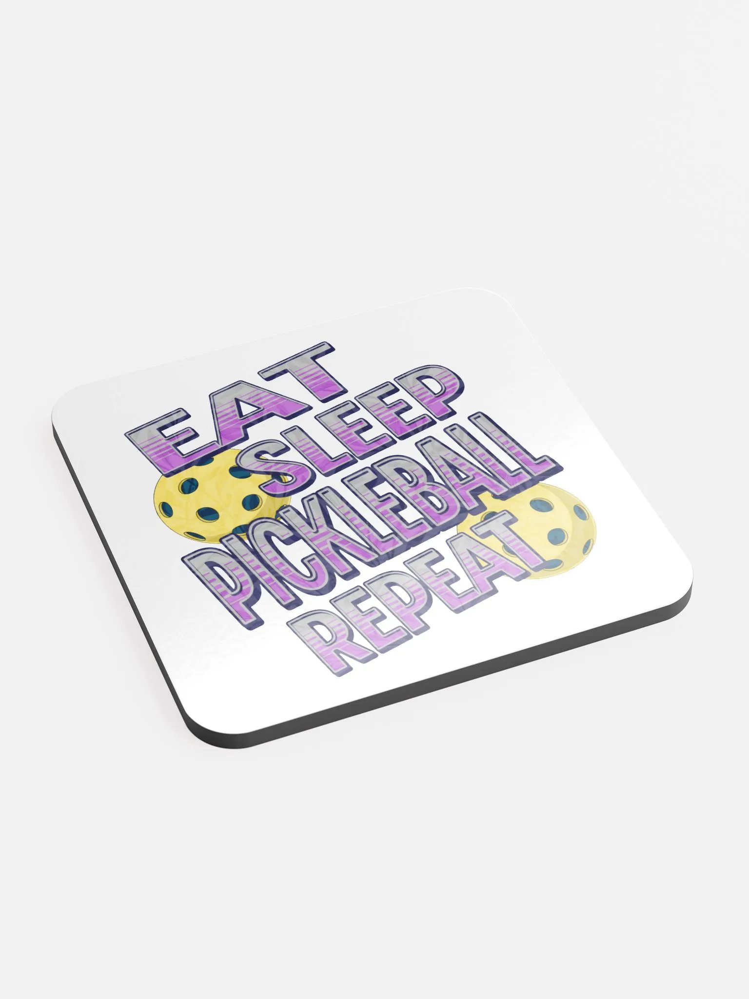 Eat Sleep Pickleball Repeat Angle Passion Cork Coaster product image (3)