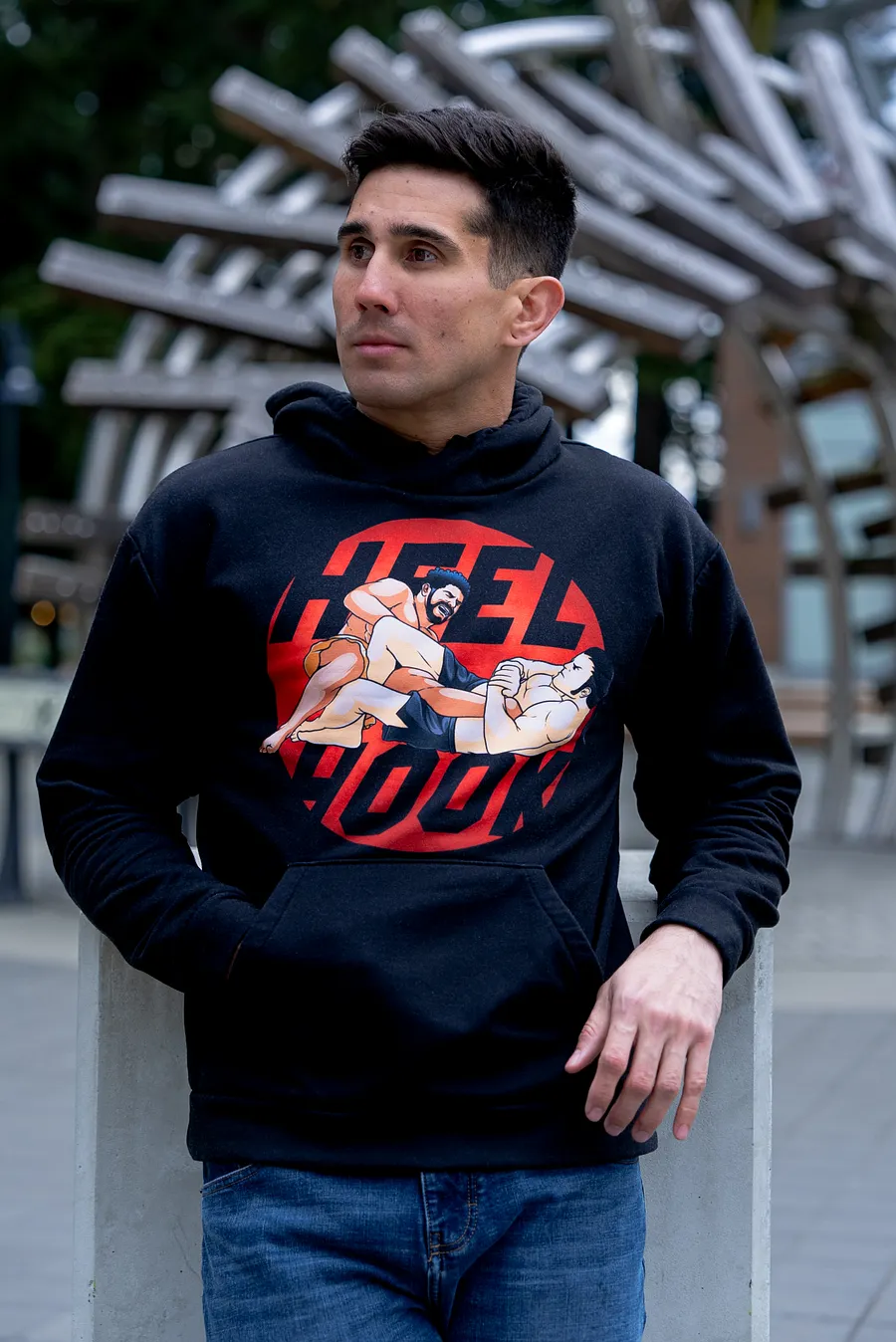 Hooked guy in red hoodie hotsell