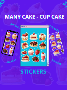 Sweet Treat Stickers: Strawberry Cakes & Cupcakes product image (1)