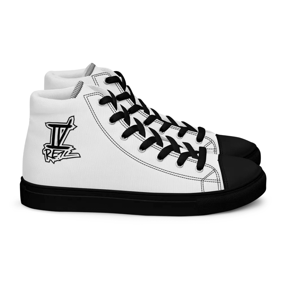 Sitting Girl Bear Women's High Top Canvas Shoes product image (9)