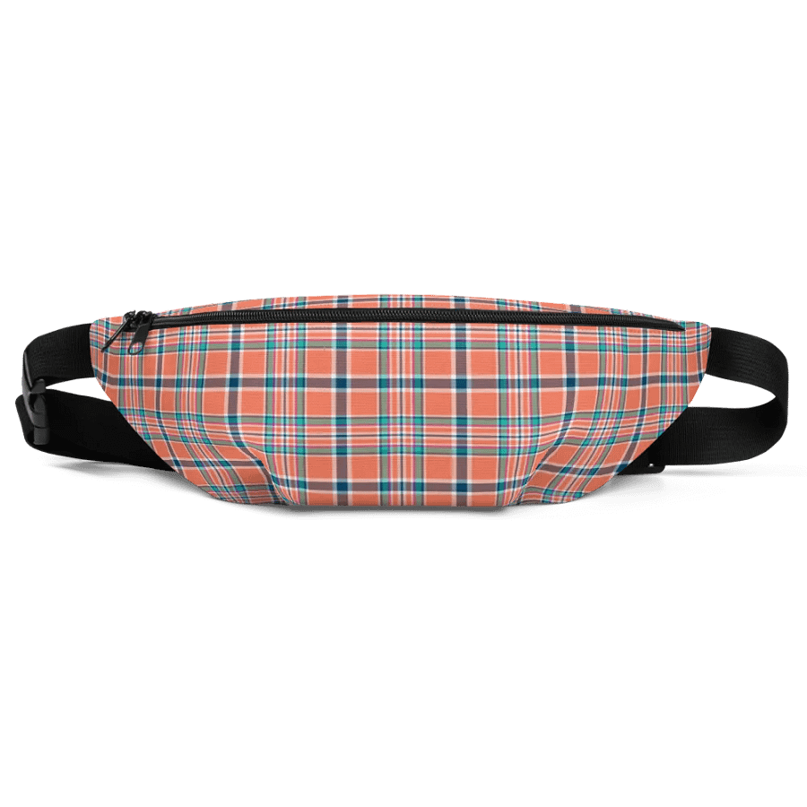 Orange Coral and Blue Plaid Fanny Pack product image (2)