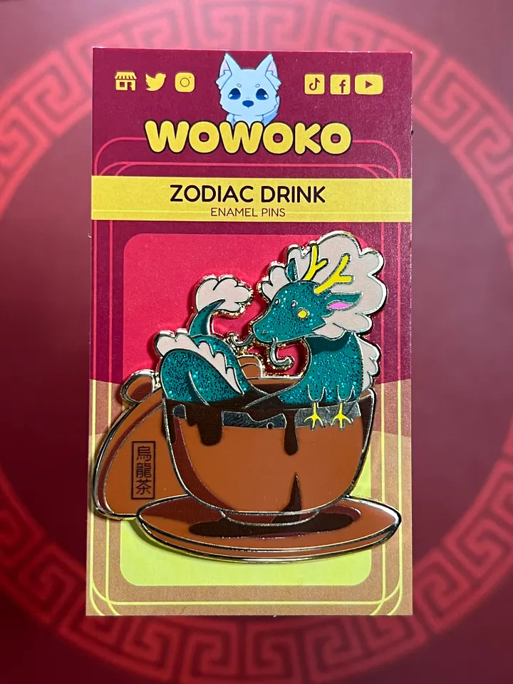 Enamel Pin - Zodiac Drinks - Oolong Tea Dragon product image (1)