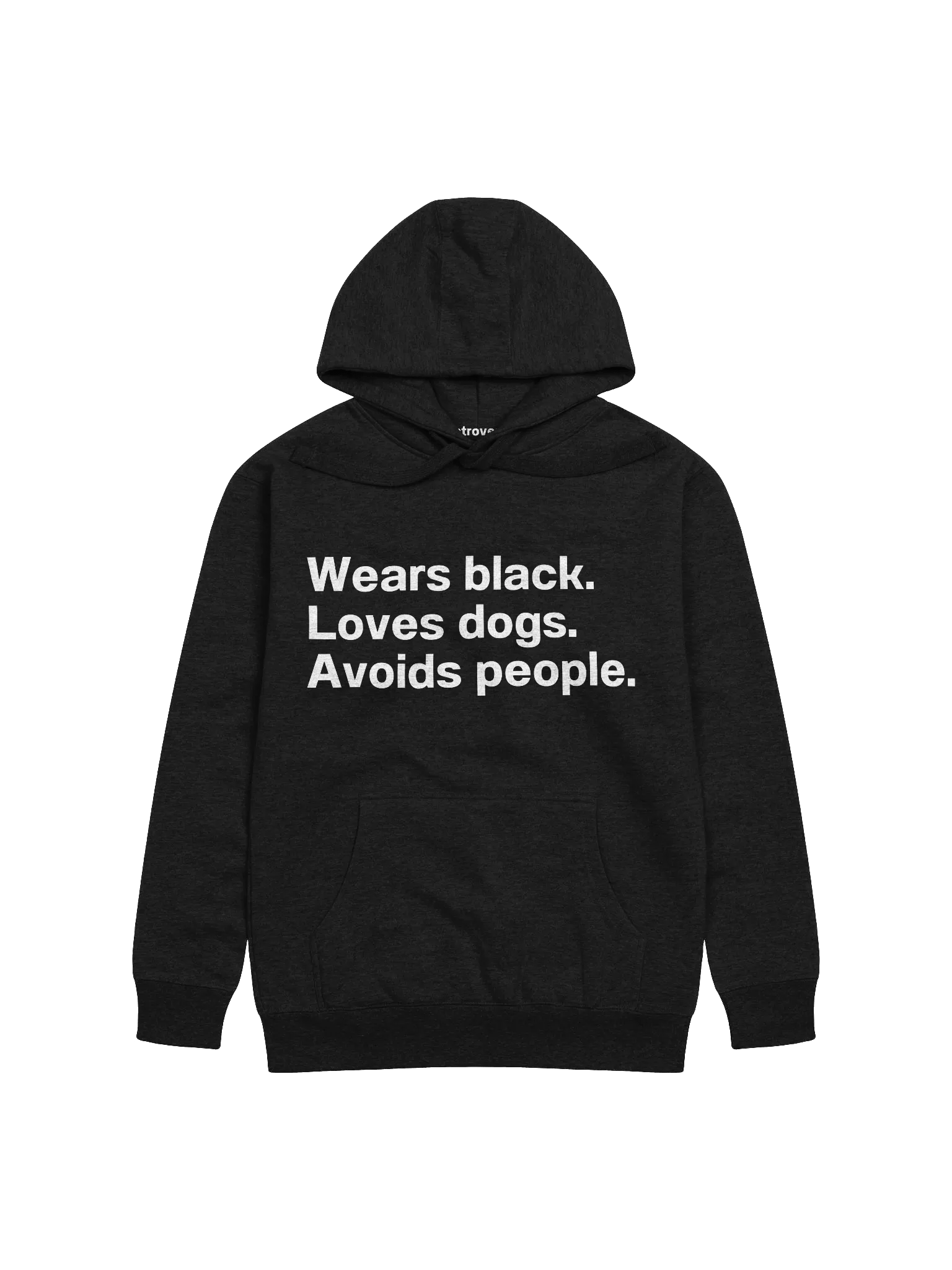 Wears black. Loves dogs. Avoids people. Hoodie product image (1)
