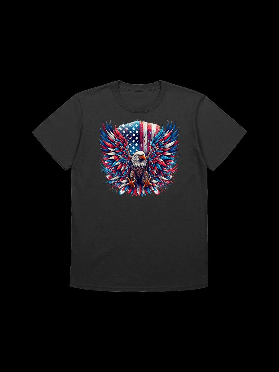 Patriotic Bald Eagle Art-American Flag Wings and Background T-Shirt product image (4)