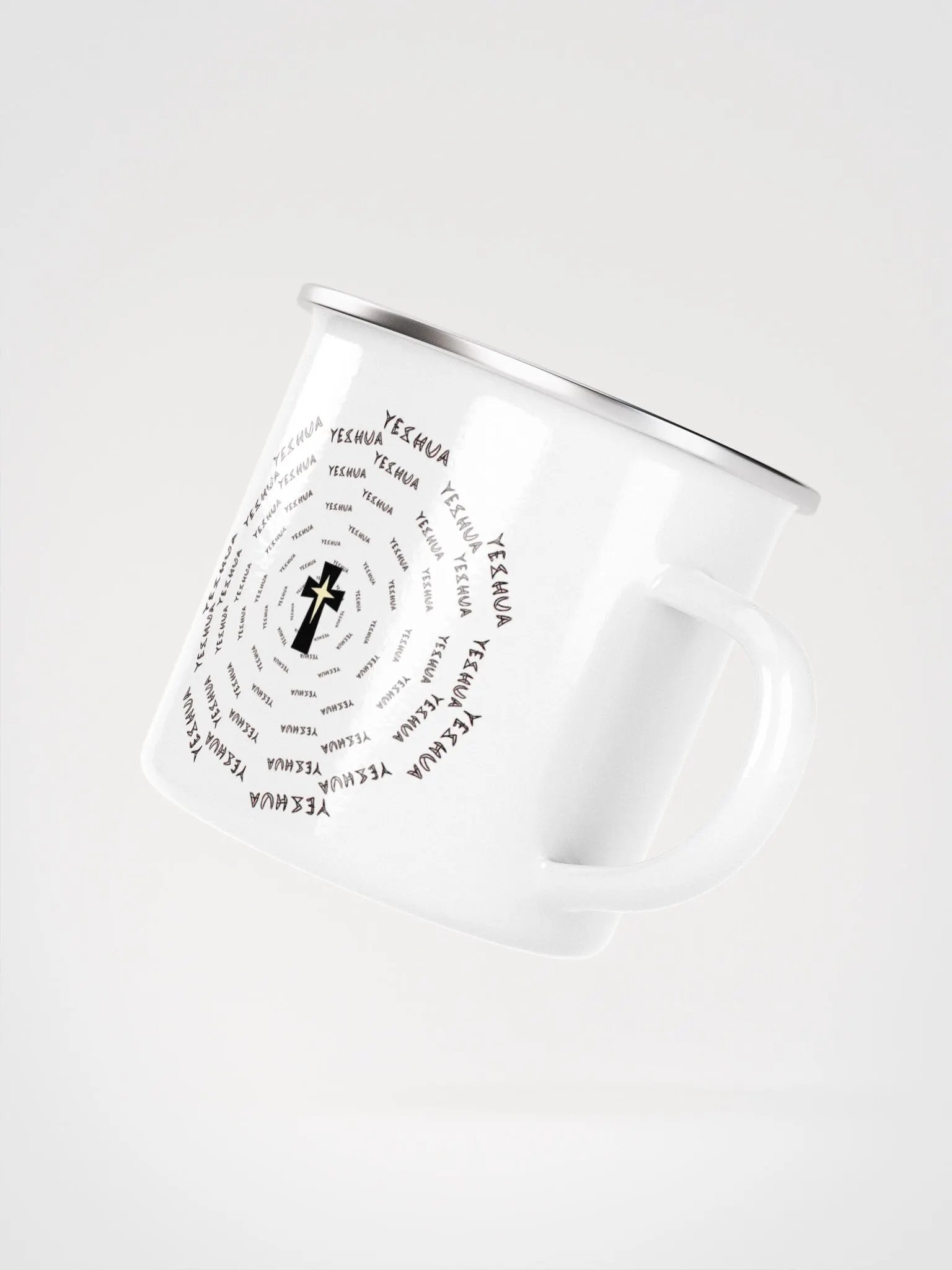 Yeshua Optical Illusion Text Enamel Mug product image (4)