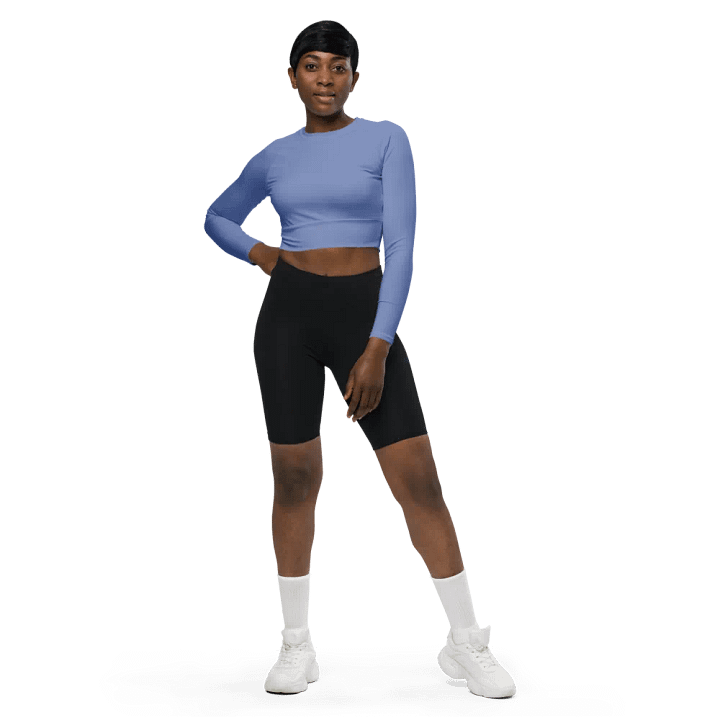 Wild Blue Recycled Long Sleeve Crop Top product image (1)