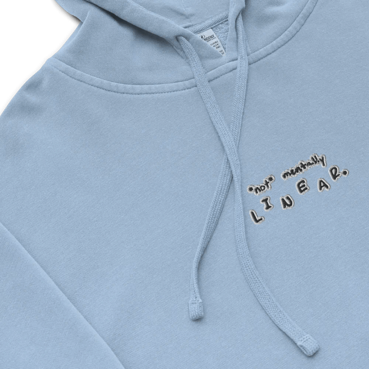 *not* mentally linear embroidered pigment-dyed hoodie (bubble print) product image (1)