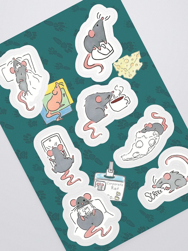 A Day in the Life of Corporate Rat Sticker Sheet