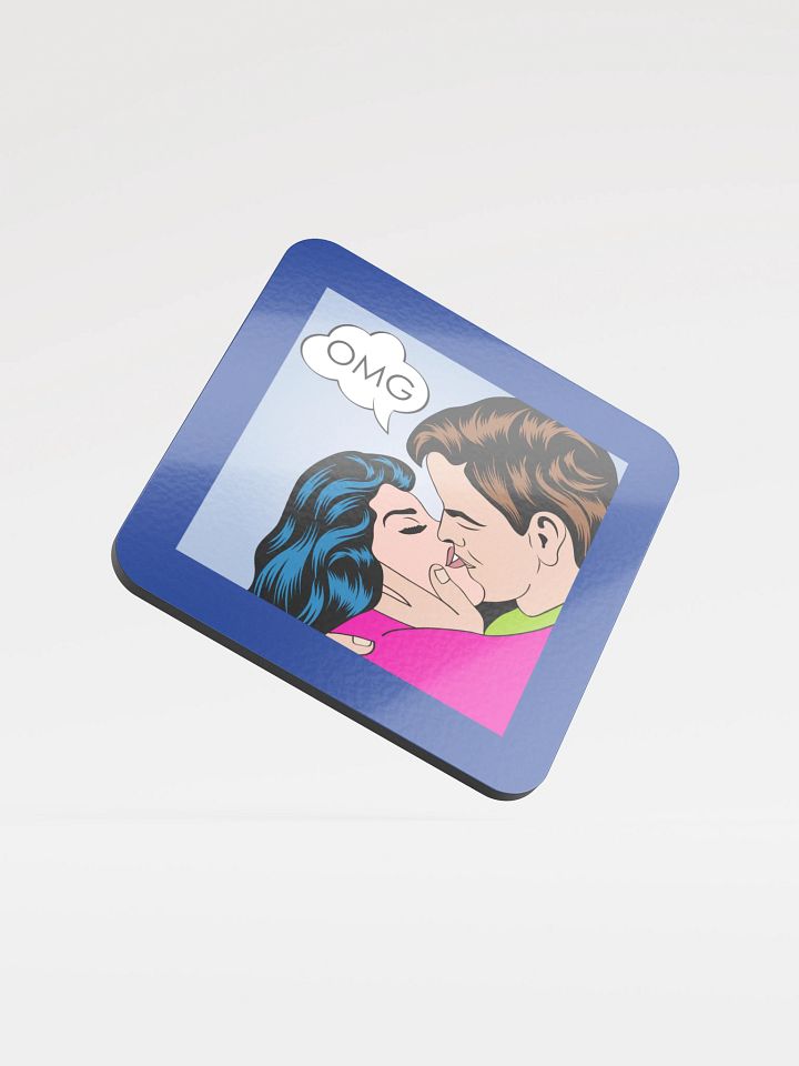 OMG Comic Book Blue Cork Coaster product image (1)